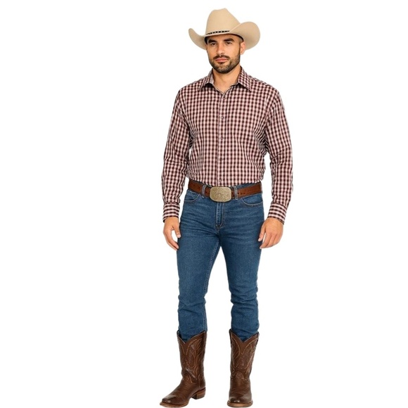 Tasso Elba RedWhite Long Sleeve Checkered Vintage 2003 Button Up Shirt XL - Picture 1 of 10